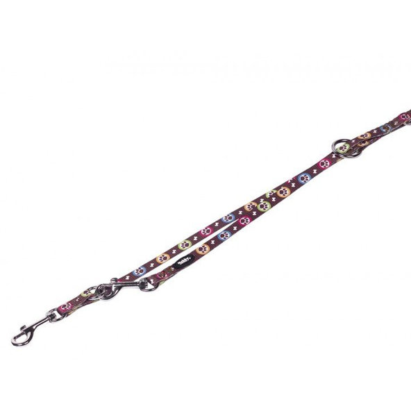 Vodítko pre šťeňatá a malé plemená psov "Paw" (XS) 2m hnedá s potlačou labiek