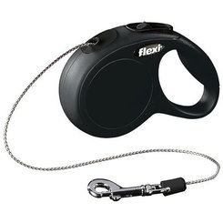 Vodítko Flexi Classic NEW lanko M 5 m čierne (do 20 kg)