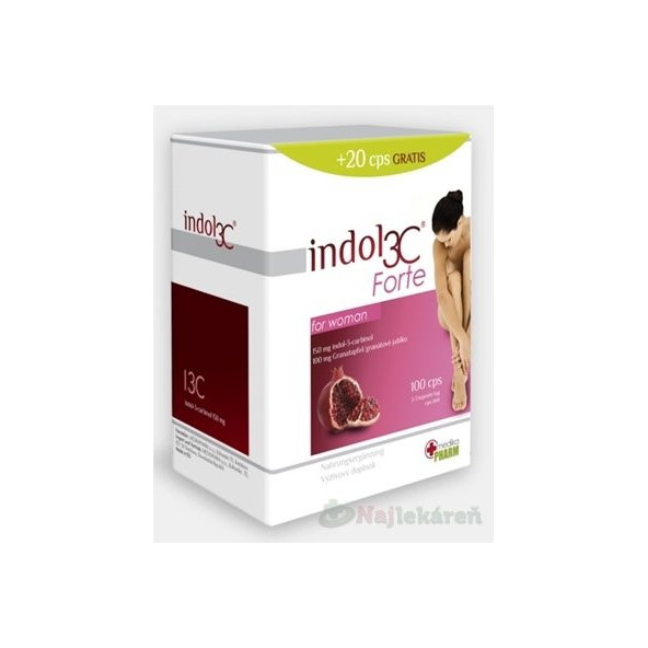 INDOL3C Forte for woman, cps 100+20 gratis (120 ks)