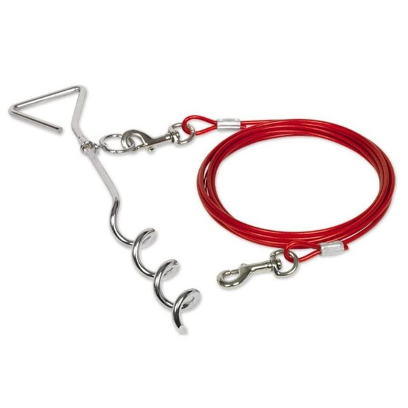 Kolík do zeme s lankom pre upevnenie psa 4,5m