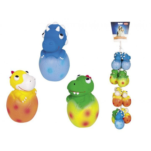Latexová hračka pre psy "Dino" 10-11cm 12ks