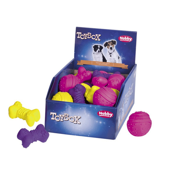 Latexové hračky pre psy 8,5+Ø7cm 24ks