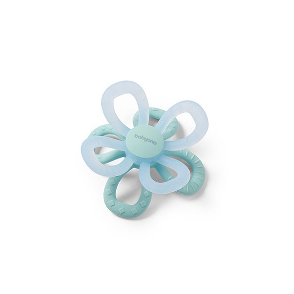 BABYONO Hryzačka silikónová Flower - modrá