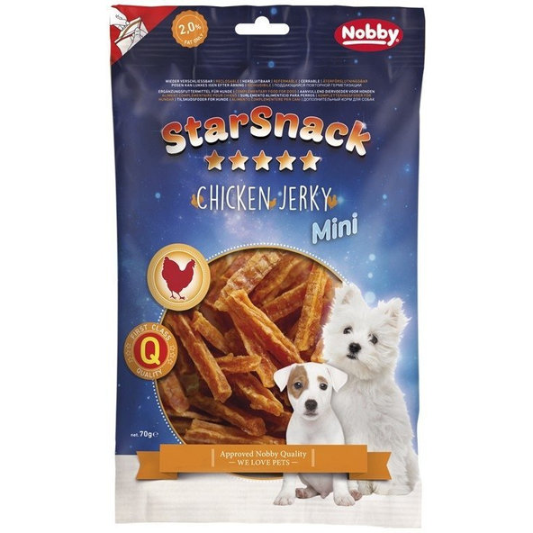 Prírodná pochúťka pre psy z kuracieho mäsa Mini Chicken Jerky 70g