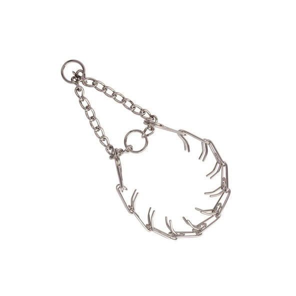 Pevný reťazový ostnatý obojok z chrómu pre psy M 52cm