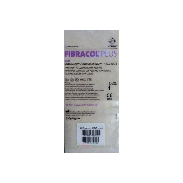 FIBRACOL PLUS kolagénový obväz s alginátom (10,2cmx 22,2cm) 6ks