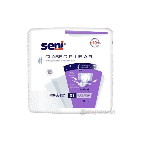 Seni CLASSIC PLUS AIR plienkové nohavičky (veľkosť XL) 10 ks