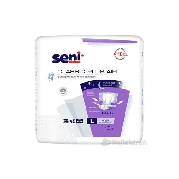 Seni CLASSIC PLUS AIR plienkové nohavičky (veľkosť L) 10 ks