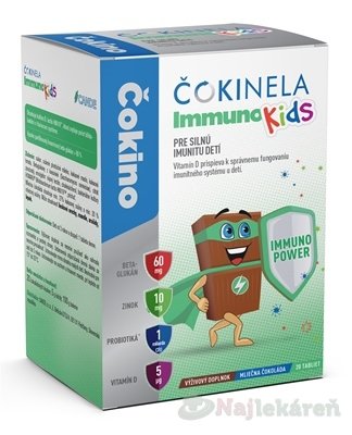 E-shop ČOKINELA Immuno Kids, čokoládové tabličky, 20 ks