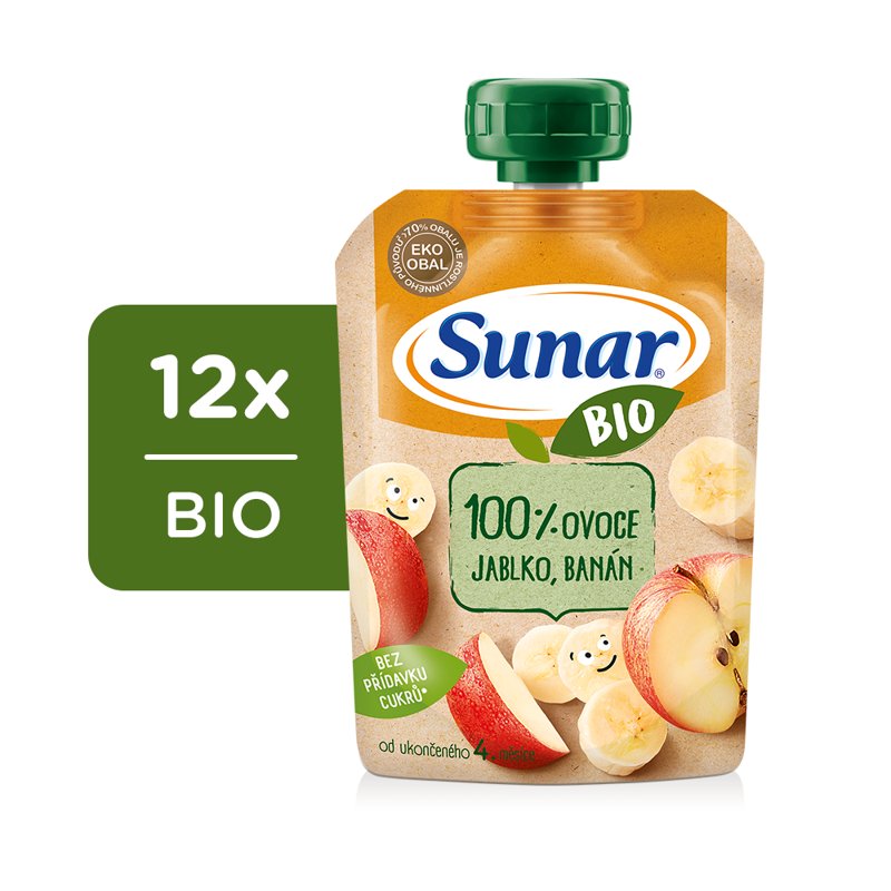 E-shop 12x SUNAR BIO kapsička Jablko, banán 100 g