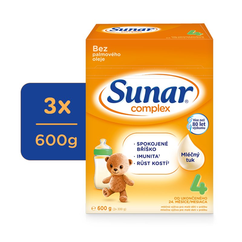 E-shop 3x SUNAR Complex 4 Mlieko dojčenské 600 g