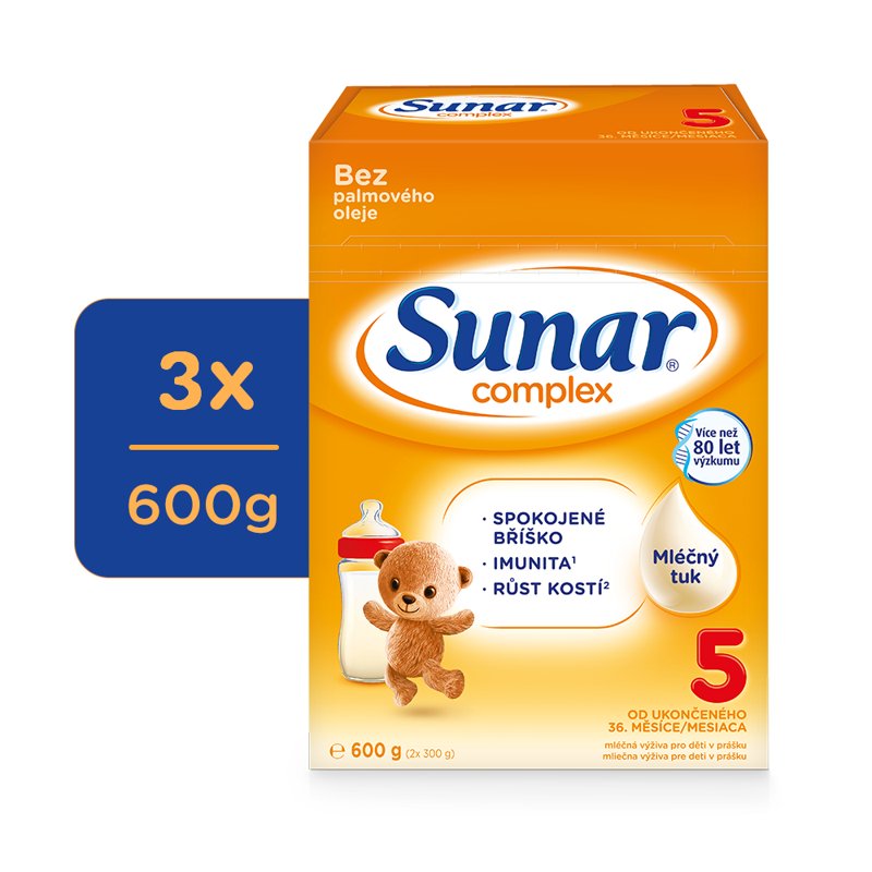 E-shop 3x SUNAR Complex 5 Mlieko dojčenské 600 g
