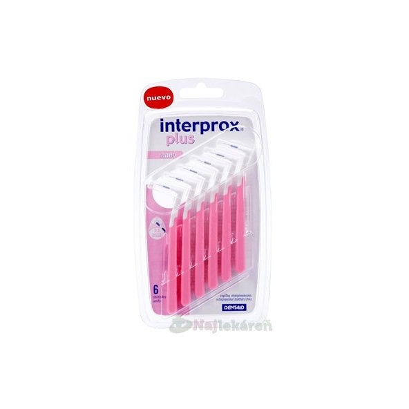 INTERPROX plus Medzizubná kefka 0,6 mm nano, ružová 6 ks