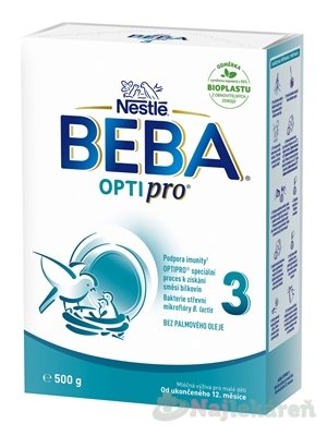 E-shop BEBA OPTIPRO 3 mliečna výživa (od ukonč. 12m), 500g