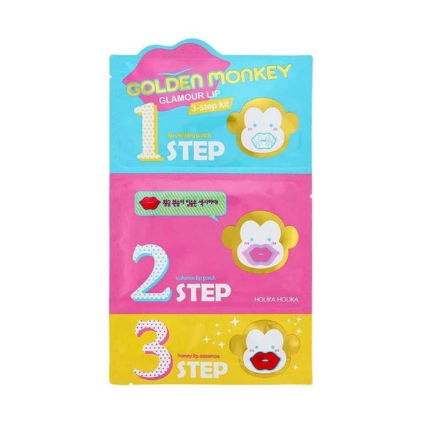 Trojfázová hydratačná maska na pery Golden Monkey Holika Holika