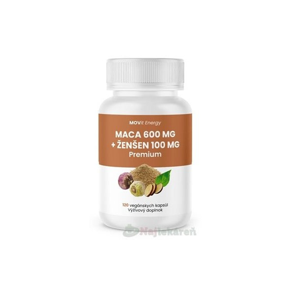 MOVit MACA 600 mg + ŽENŠEŇ 100 mg Premium