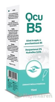 E-shop Ocu B5 očné kvapky s provitamínom B5, 15 ml