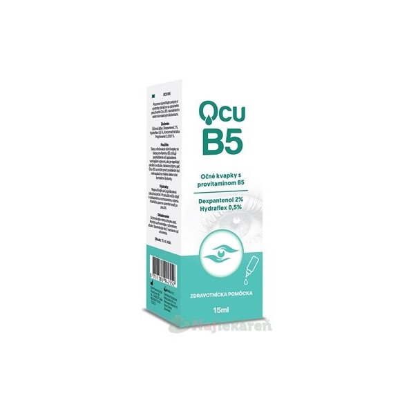 Ocu B5 očné kvapky s provitamínom B5, 15 ml