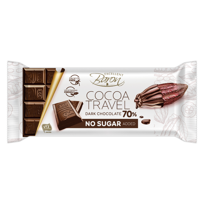E-shop Horká čokoláda bez pridaného cukru Cocoa travel - Baron