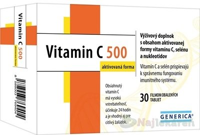 E-shop GENERICA Vitamin C 500 aktivovaná forma, 30 tbl