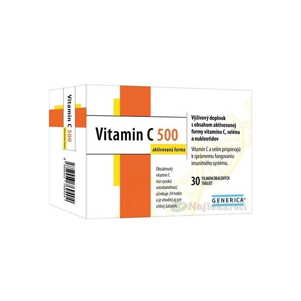 GENERICA Vitamin C 500 aktivovaná forma, 30 tbl