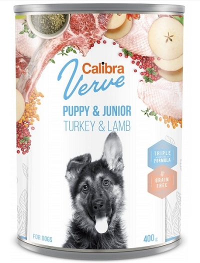 E-shop Calibra KONZERVA dog Puppy & Junior Verve Turkey & Lamb 6 x 400g