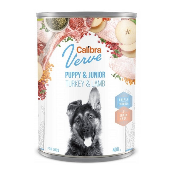 Calibra KONZERVA dog Puppy & Junior Verve Turkey & Lamb 6 x 400g