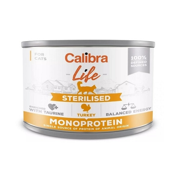 Calibra cat Life Sterilised turkey konzervy pre mačky 6x200g
