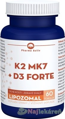 E-shop Pharma Activ Lipozomal K2 MK7 + D3 FORTE, 60 cps