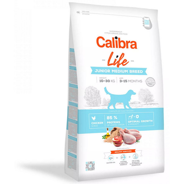 Calibra Dog Life Junior Medium Breed Chicken 12kg