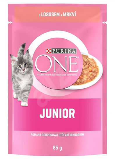 E-shop PURINA ONE cat Junior mini filetky s lososom a mrkvou v šťave kapsičky pre mačky 26x85g