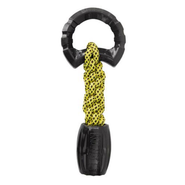 Hračka Kong Dog Jaxx Preťahovadlo pletené, čierne, guma termoplastická, L