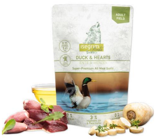 E-shop ISEGRIM dog Adult Isegrim Roots, Duck & Hearts kapsičky pre psy 7x410g
