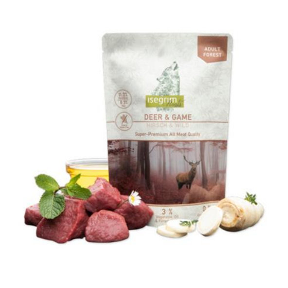 ISEGRIM dog Adult Isegrim Roots, Deer & Game kapsičky pre psy 7x410g