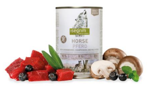E-shop ISEGRIM dog Adult Mono Horse pure with Chokeberries, Champignons&Wild Herbs konzervy pre psy 6x400g