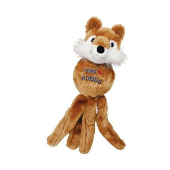 Hračka Kong Dog Wubba Friends (medveď - líška - zajac), pískacia, vinyl, L