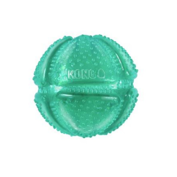 Hračka Kong Dog Squeezz Dental Lopta, plniaca, modro-zelená, guma termoplastická, M