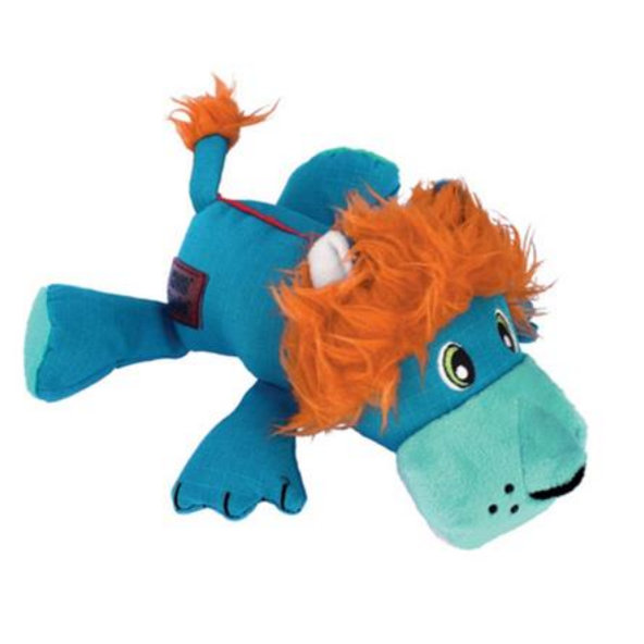 Hračka Kong Dog Cozie Ultra Lev, pískajúci, modrý, polyester,  M
