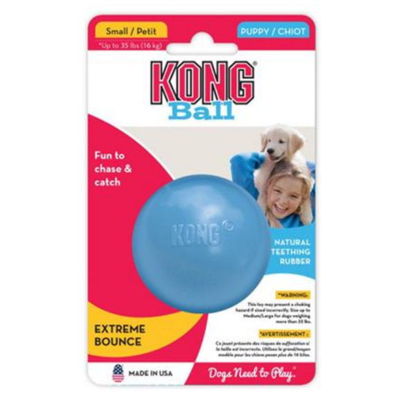 Hračka Kong Dog Puppy Lopta modrá/ružová, guma prírodná, S