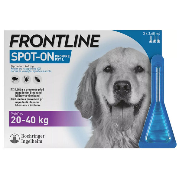 FRONTLINE Spot-on pipeta proti kliešťom a blchám pre psy L 3 x 2,68ml