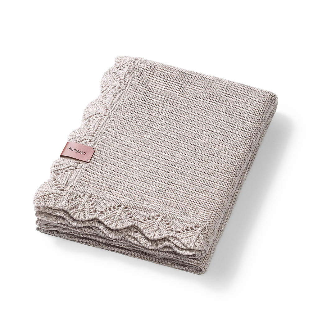 BABYONO Deka pletená bambusová Beige 75 x 100 cm