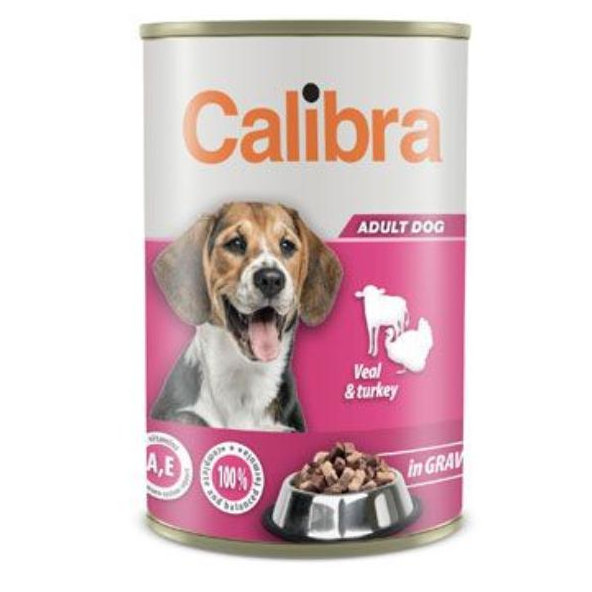 Calibra KONZERVA dog Adult Teľacie & morčacie v omáčke 1240g