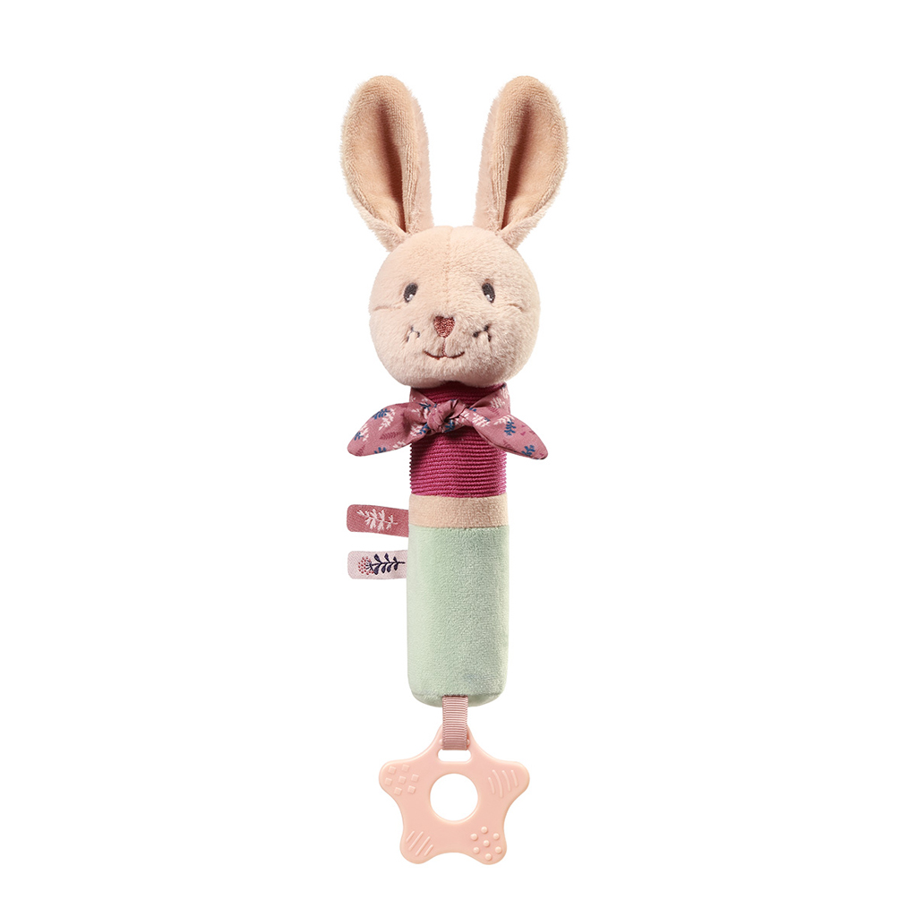 BABYONO Hračka pískacia s hryzačkou Rabbit Karo 3m+
