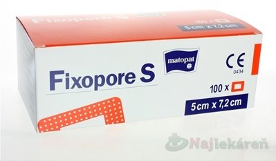 E-shop Fixopore S (5cmx7,2cm) sterilná náplasť s absorpčným vankúšikom 100ks