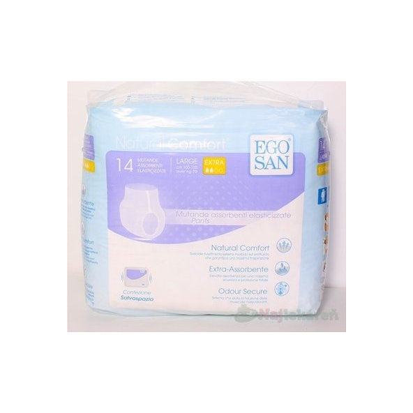 EGOSAN NC Pants Pull Up LARGE EXTRA nohavičky navliekacie inkon., flexibilný pás, 14ks