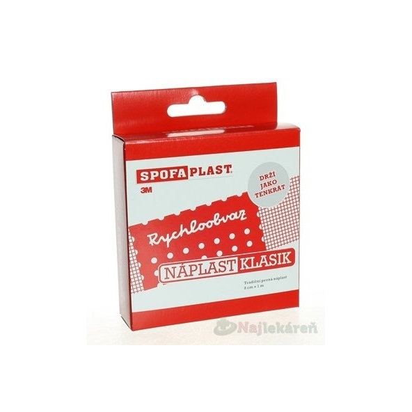 3M SPOFAPLAST č.264 Klasik Textilná náplasť rýchloobväz (8cmx1m) pás, 1ks