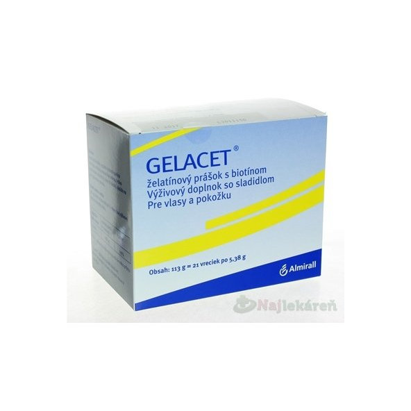 GELACET želatínový prášok s biotínom, 21ks