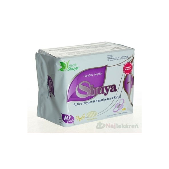 Shuya Ultratenké hygienické vložky Denné s krídelkami, Active Oxygen&Negative lon&Far-IR, 10ks