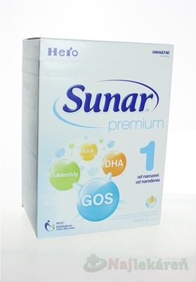 E-shop Sunar Premium 1 mliečna výživa dojčiat (od narodenia) 600 g