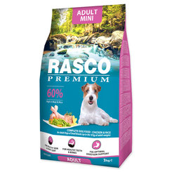 Krmivo Rasco Premium Adult Mini kura s ryžou 3kg